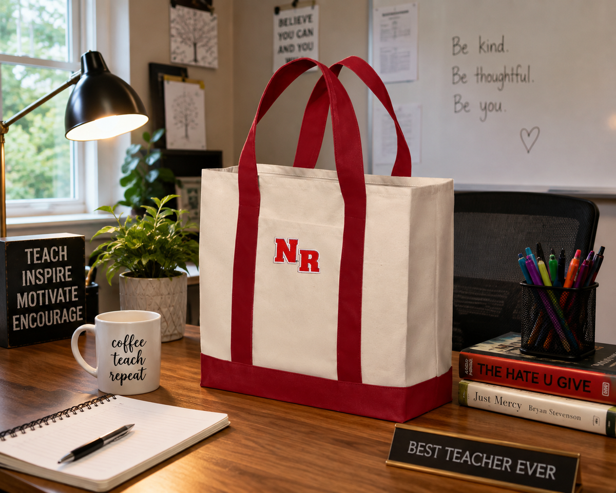 NR Cotton Canvas Two-Tone Teacher Tote